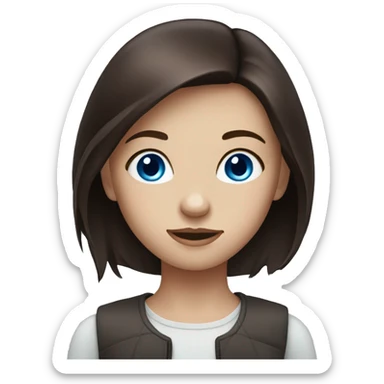 Girl with blue eyes and dark auburn hair sticker