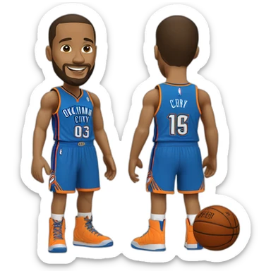 curry con camiseta de Oklahoma City Thunder sticker
