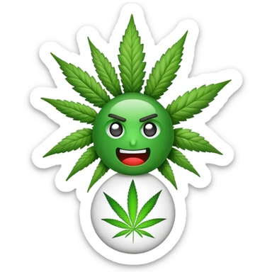 Rage quit gaming emoji met wiet teken sticker