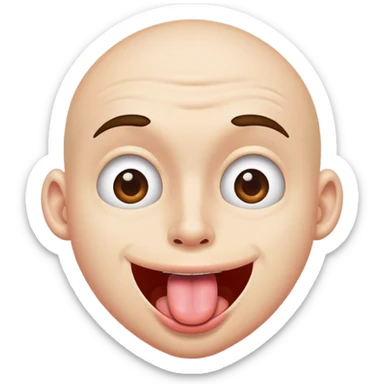 A male with his tongue out and eyes rolling back sticker