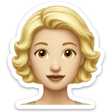 Woman European type blonde elegant square cut sticker