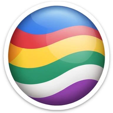 Rede Globo circle white rainbow flag sticker