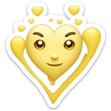 Heart i baby yellow color  sticker