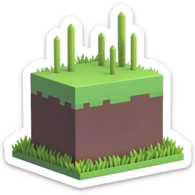 Minecraft grass block sticker