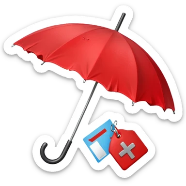 Red umbrella, Lost & Found Objects. sticker