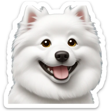 Happy white Japanese spitz sticker