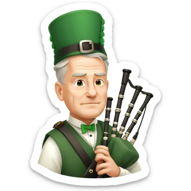 Green Bagpiper sticker