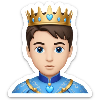 Principe con ojos de corazón azul sticker