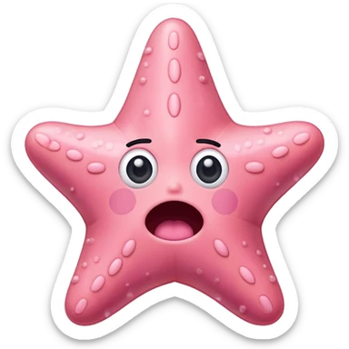 Patrick Star pink starfish surprised face sticker