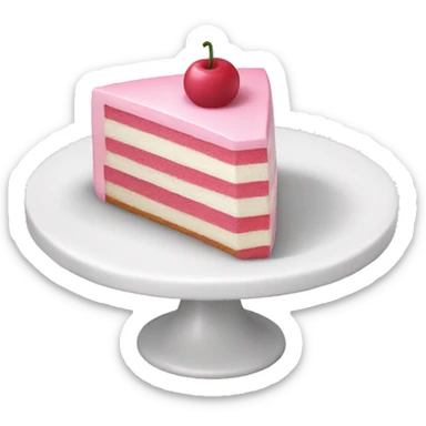 Pink and white slice a cake sticker