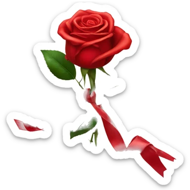 red rose and ribbon still life sticker