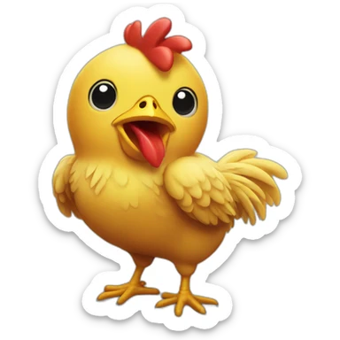chicken playing videogame sticker