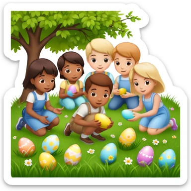 Easter egg hunt sticker