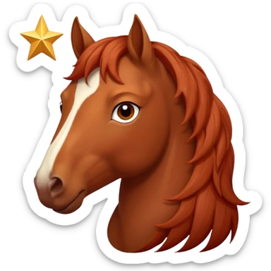 Red horse with a small star on his forehead sticker