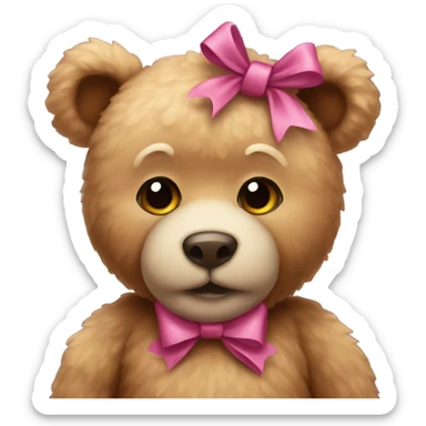 Teddy with bow on head sticker