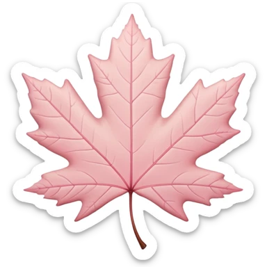 soft pastel pink maple leaf sticker
