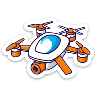 Murder Drones N character, robotic drone with menacing blue eyes, metallic body with blue accents sticker