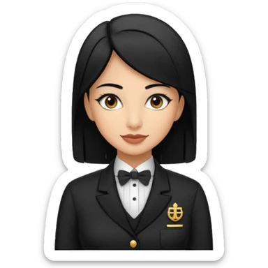 Lady hotel butler with green uniform black hair and just a lite bit brown skin and Arabic face with our hat please remove the green hat sticker