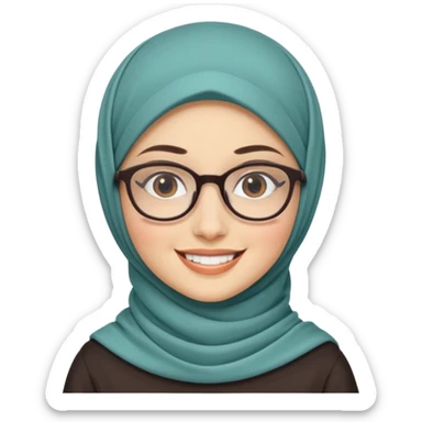 Full picture of hijabi educated girl sticker