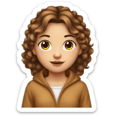 fille en pyjama, peau marron yeux noisette cheveux noir sticker