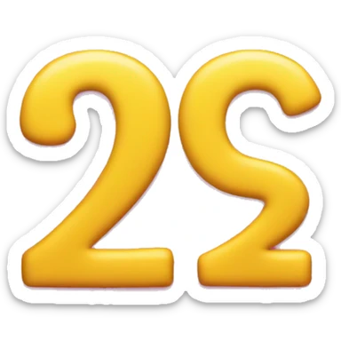 Pink Arabic number 22 with yellow background sticker