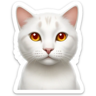 A white cat with red spots and light brown eyes sticker
