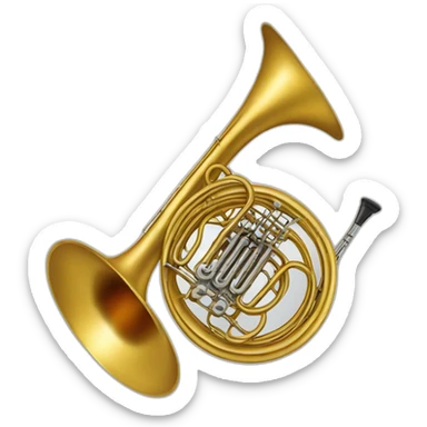 A French horn crossed with a guitar sticker