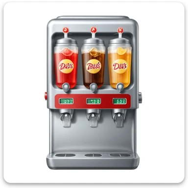 Digital soda dispenser in a fast food restaurant background  sticker