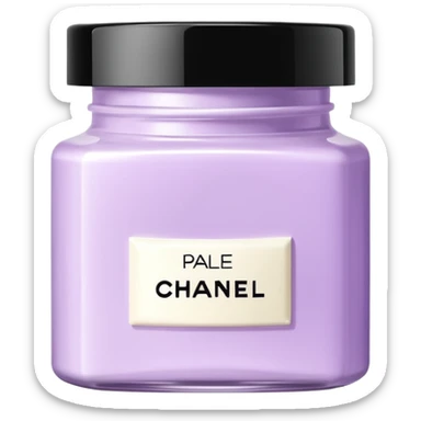 Pale purple body moisturizer cream pot with Chanel  sticker