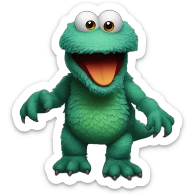 sesame street kaiju puppet sticker