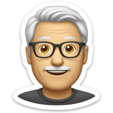 50 year old swedish man with glasses sticker