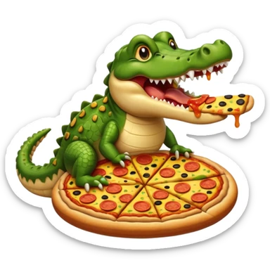 Bombardino crocodile eats pizza🍕🍕 sticker