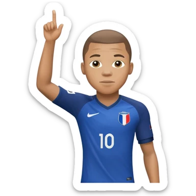 Kylian Mbappé soccer player in France jersey number 10 sticker