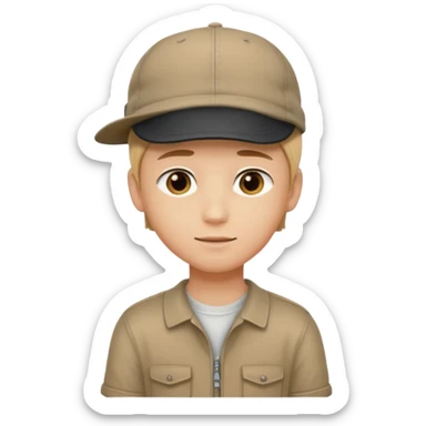 handsome boy wearing the cap backside only neck  sticker