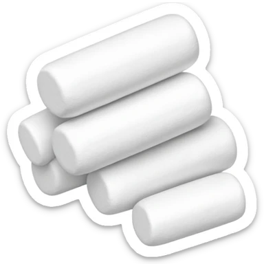 small pile of cylindrical marshmallows, simple, clear sticker