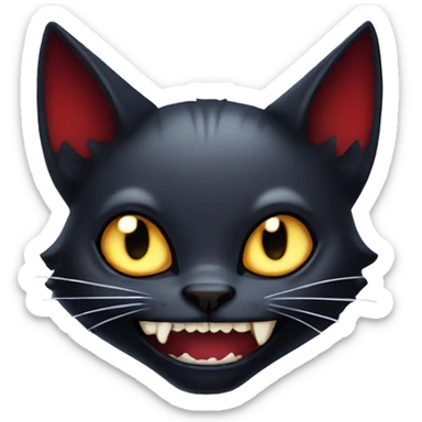 Vampire kitty with fangs sticker