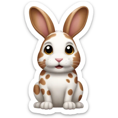 Brown and white spotted bunny  sticker