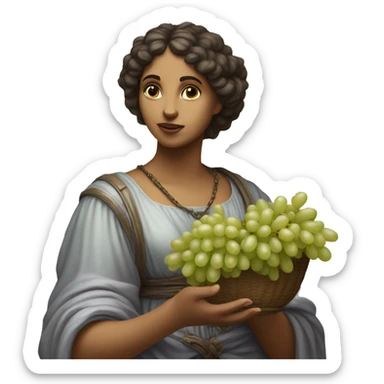 Sappho holds a bunch of grapes in her hand sticker