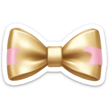 light pink heart with white gold bow sticker