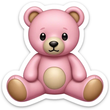 Pink teddy bear with beige accents sticker