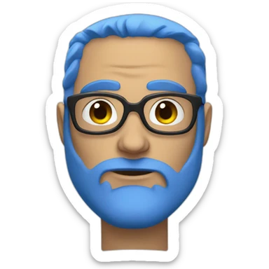 Portrait Super hero man with blue hair sticker