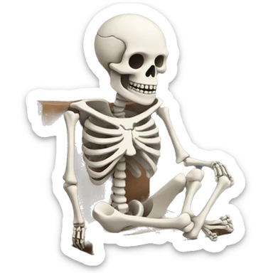 Skeleton waiting sticker
