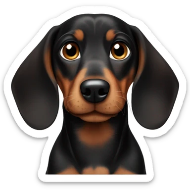 Black brown dachshund pup sticker
