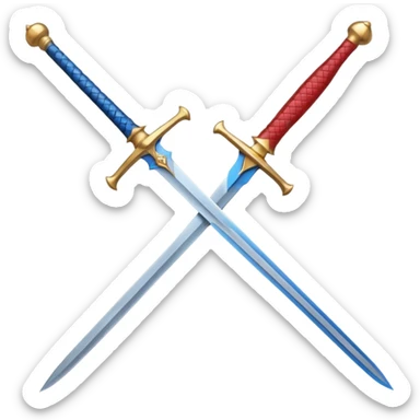 red Piercer — white broad blade + azure grip, Royal Sword. sticker
