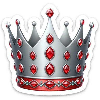 sliver crown with red gems more gems sticker