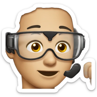 Hockey referee caling goal while blind sticker