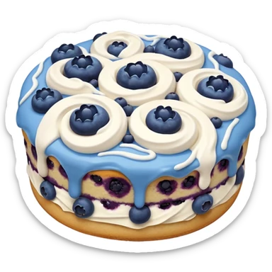 blueberry biscuit with white icing swirls on top sticker
