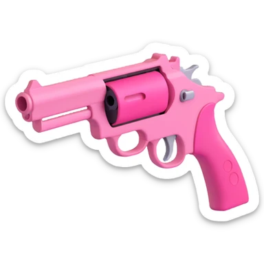 Pink heart gun sticker