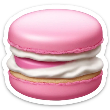 One pink macaroons with white cream  sticker