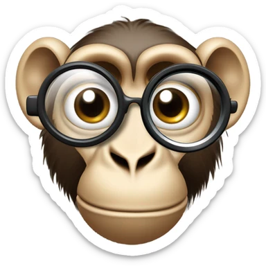 Monkey head spy with a magnifying glass at the eye sticker